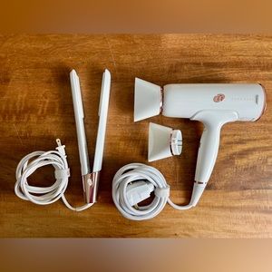Bundle of T3 Cura Luxe hairdryer and 1” T3 flat iron